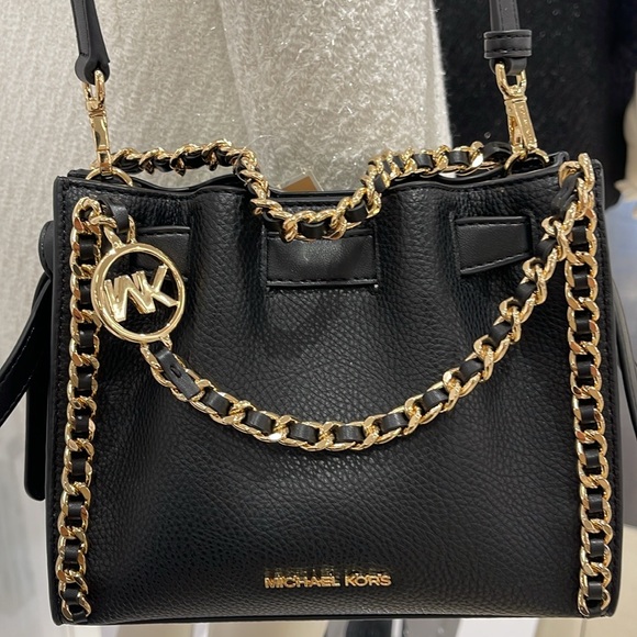 Michael Kors Women's Mina Small Belted Chain Crossbody Bag - Black - Shoulder - Picture 3 of 16